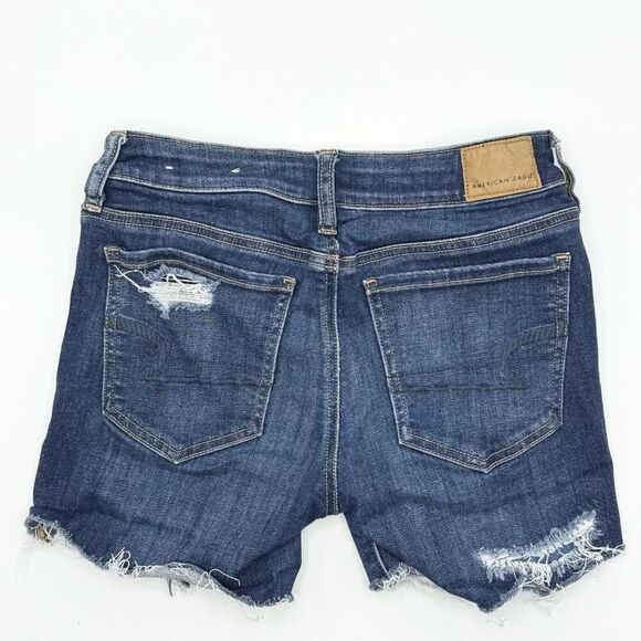 American Eagle Outfitters Shortie Cut Off Stretch Denim Shorts - Women’s US 4 - Picture 2 of 11